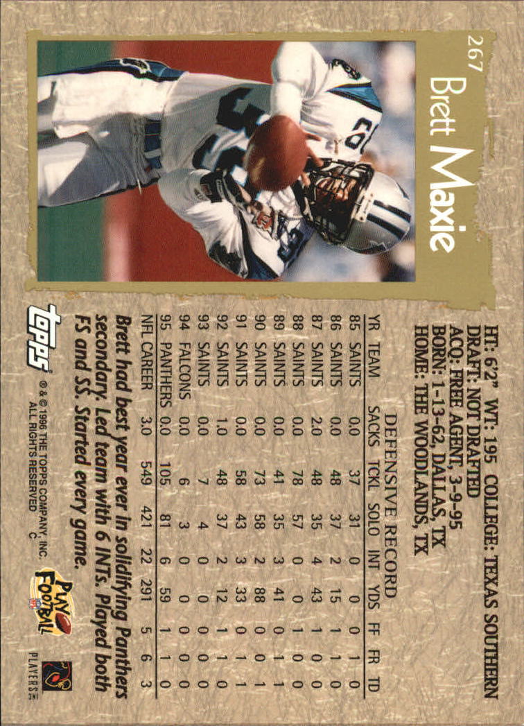 1996 Topps Football "Main Set" Cards #221 to #440 Rookies and Veterans - Picture 73 of 299