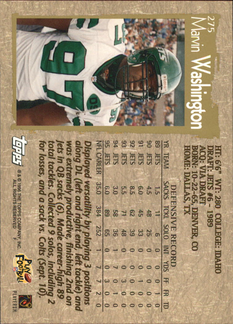 1996 Topps Football "Main Set" Cards #221 to #440 Rookies and Veterans - Picture 81 of 299