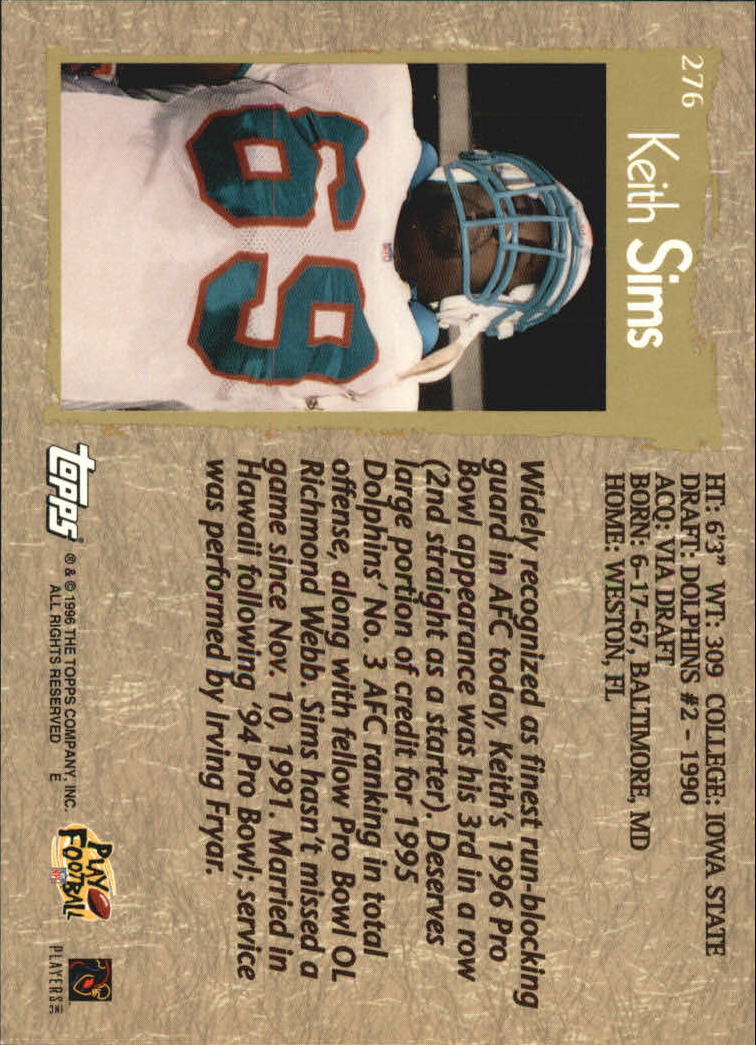 1996 Topps Football "Main Set" Cards #221 to #440 Rookies and Veterans - Picture 83 of 299