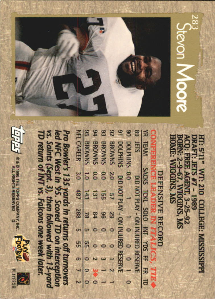 1996 Topps Football "Main Set" Cards #221 to #440 Rookies and Veterans - Picture 95 of 299