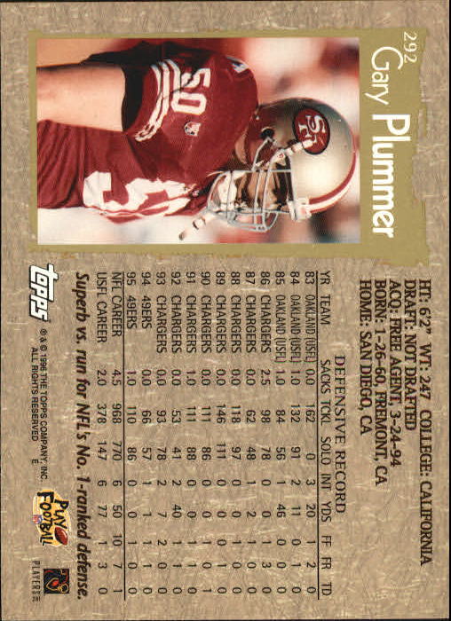 1996 Topps Football "Main Set" Cards #221 to #440 Rookies and Veterans - Picture 103 of 299