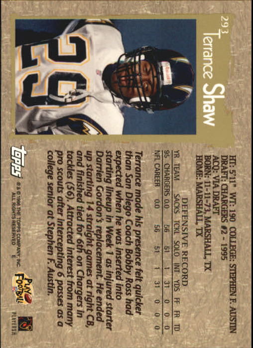 1996 Topps Football "Main Set" Cards #221 to #440 Rookies and Veterans - Picture 105 of 299