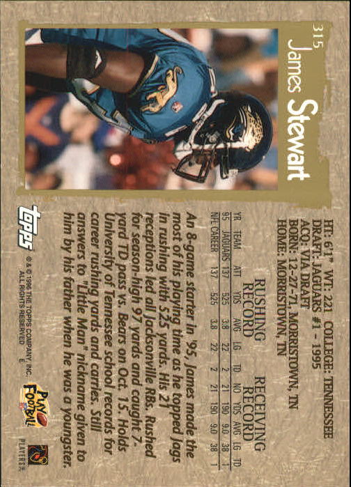 1996 Topps Football "Main Set" Cards #221 to #440 Rookies and Veterans - Picture 137 of 299