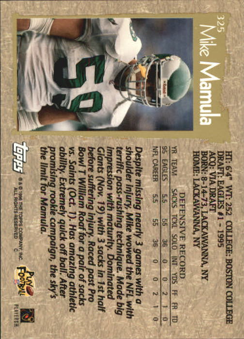 1996 Topps Football "Main Set" Cards #221 to #440 Rookies and Veterans - Picture 143 of 299