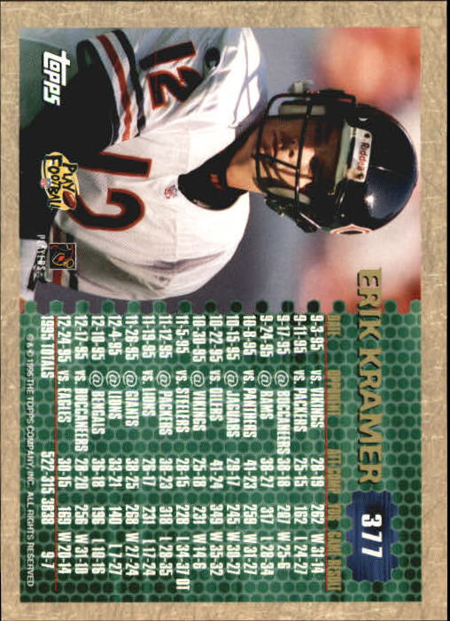 1996 Topps Football "Main Set" Cards #221 to #440 Rookies and Veterans - Picture 217 of 299