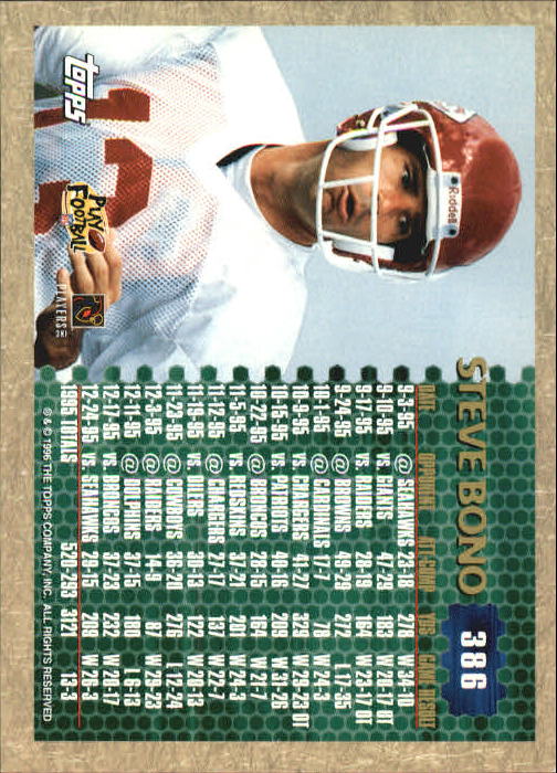 1996 Topps Football "Main Set" Cards #221 to #440 Rookies and Veterans - Picture 229 of 299