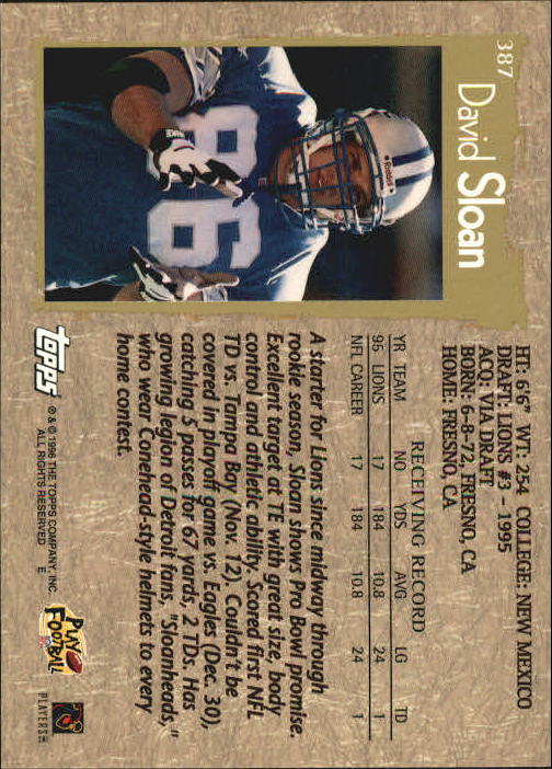 1996 Topps Football "Main Set" Cards #221 to #440 Rookies and Veterans - Picture 231 of 299