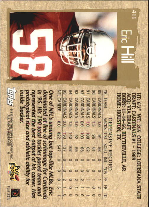 1996 Topps Football "Main Set" Cards #221 to #440 Rookies and Veterans - Picture 261 of 299