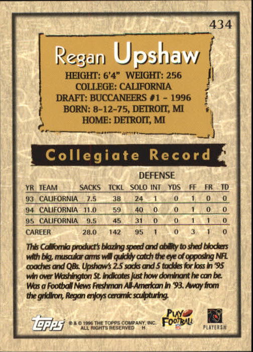 1996 Topps Football "Main Set" Cards #221 to #440 Rookies and Veterans - Picture 289 of 299