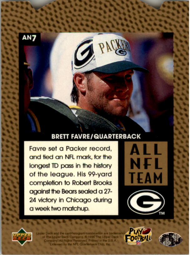 1996 Upper Deck Silver Football "All-NFL" Insert Cards - Picture 9 of 25