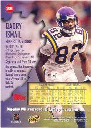1997 Stadium Club Football "Main Set" Cards #201 to Checklists Rookies and Vets - Picture 226 of 252