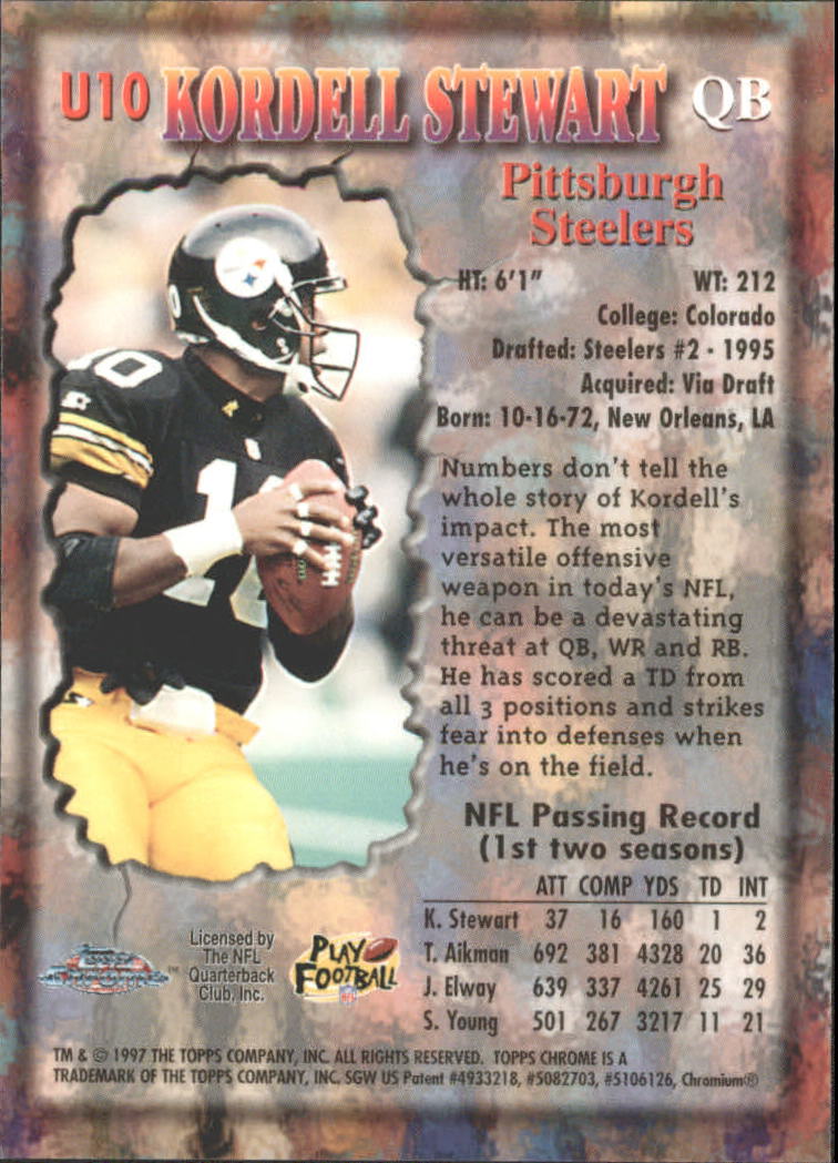 Tarjetas insertadas 1997 Topps cromadas de fútbol americano "Draft Year and Underclassmen" - Imagen 5 de 5