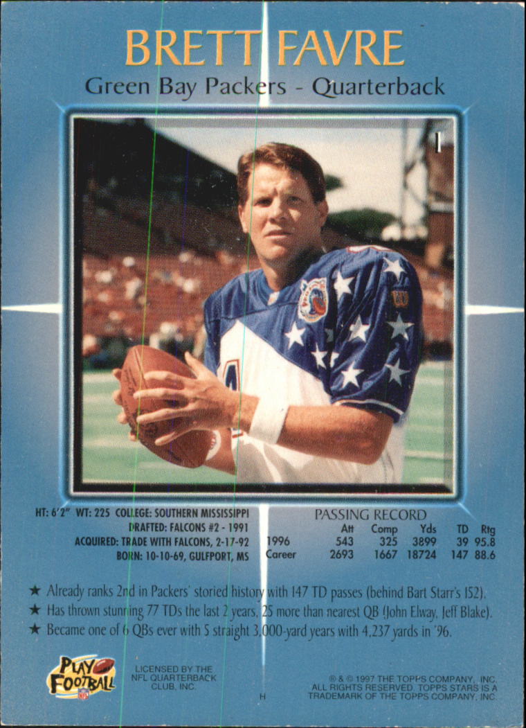 1997 Topps Stars Football "Main Set" Cards #1 to #125 Rookies and Veterans - Picture 3 of 171