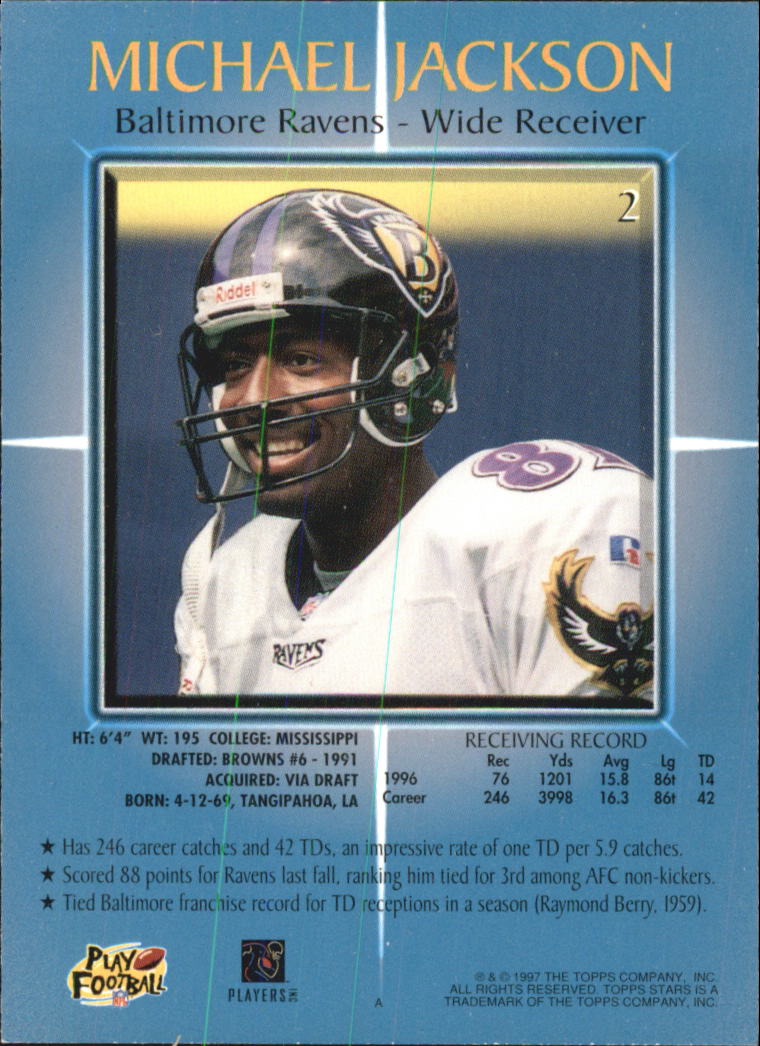 1997 Topps Stars Football "Main Set" Cards #1 to #125 Rookies and Veterans - Picture 5 of 171