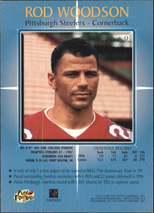 1997 Topps Stars Football "Main Set" Cards #1 to #125 Rookies and Veterans - Picture 15 of 171