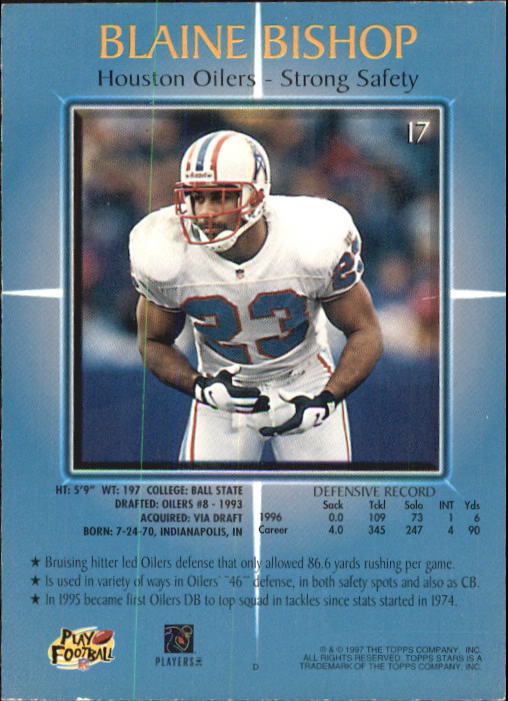1997 Topps Stars Football "Main Set" Cards #1 to #125 Rookies and Veterans - Picture 21 of 171