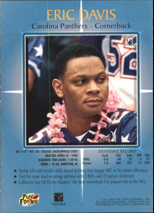 1997 Topps Stars Football "Main Set" Cards #1 to #125 Rookies and Veterans - Picture 31 of 171