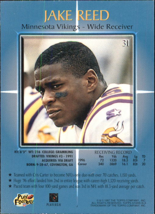 1997 Topps Stars Football "Main Set" Cards #1 to #125 Rookies and Veterans - Picture 43 of 171