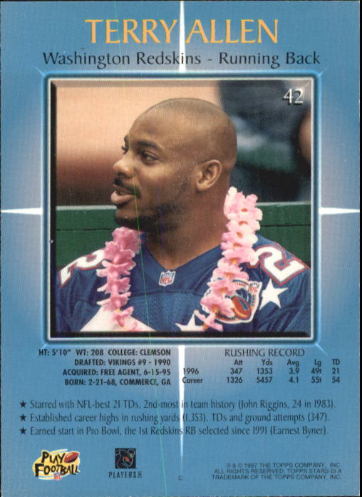 1997 Topps Stars Football "Main Set" Cards #1 to #125 Rookies and Veterans - Picture 55 of 171