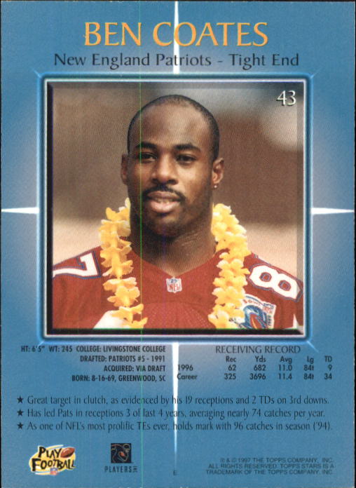 1997 Topps Stars Football "Main Set" Cards #1 to #125 Rookies and Veterans - Picture 57 of 171