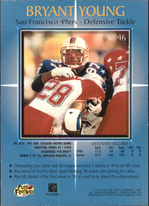 1997 Topps Stars Football "Main Set" Cards #1 to #125 Rookies and Veterans - Picture 61 of 171