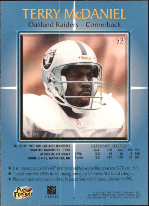 1997 Topps Stars Football "Main Set" Cards #1 to #125 Rookies and Veterans - Picture 67 of 171