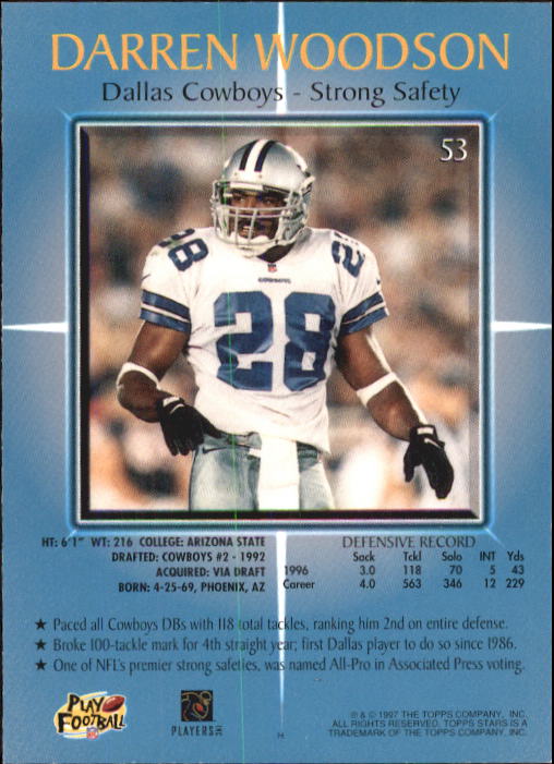 1997 Topps Stars Football "Main Set" Cards #1 to #125 Rookies and Veterans - Picture 69 of 171