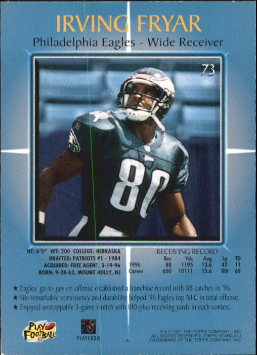 1997 Topps Stars Football "Main Set" Cards #1 to #125 Rookies and Veterans - Picture 101 of 171