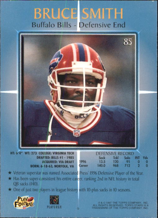 1997 Topps Stars Football "Main Set" Cards #1 to #125 Rookies and Veterans - Picture 117 of 171