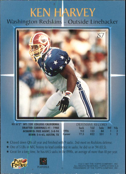 1997 Topps Stars Football "Main Set" Cards #1 to #125 Rookies and Veterans - Picture 119 of 171