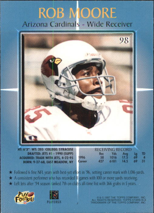 1997 Topps Stars Football "Main Set" Cards #1 to #125 Rookies and Veterans - Picture 135 of 171