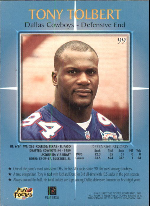 1997 Topps Stars Football "Main Set" Cards #1 to #125 Rookies and Veterans - Picture 137 of 171