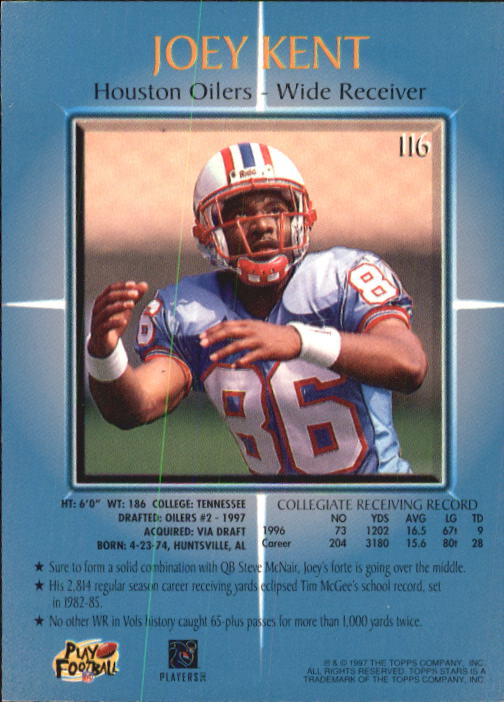 1997 Topps Stars Football "Main Set" Cards #1 to #125 Rookies and Veterans - Picture 157 of 171