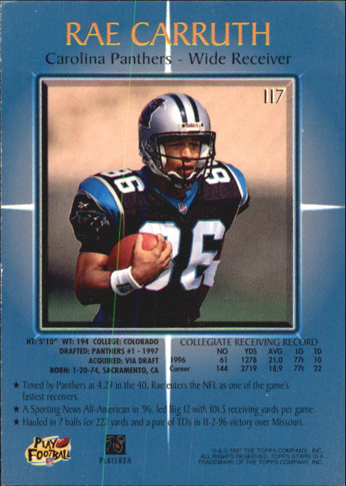 1997 Topps Stars Football "Main Set" Cards #1 to #125 Rookies and Veterans - Picture 159 of 171