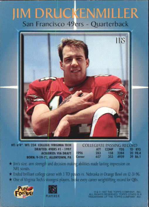 1997 Topps Stars Football "Main Set" Cards #1 to #125 Rookies and Veterans - Picture 161 of 171