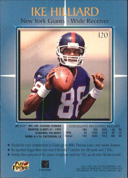 1997 Topps Stars Football "Main Set" Cards #1 to #125 Rookies and Veterans - Picture 163 of 171