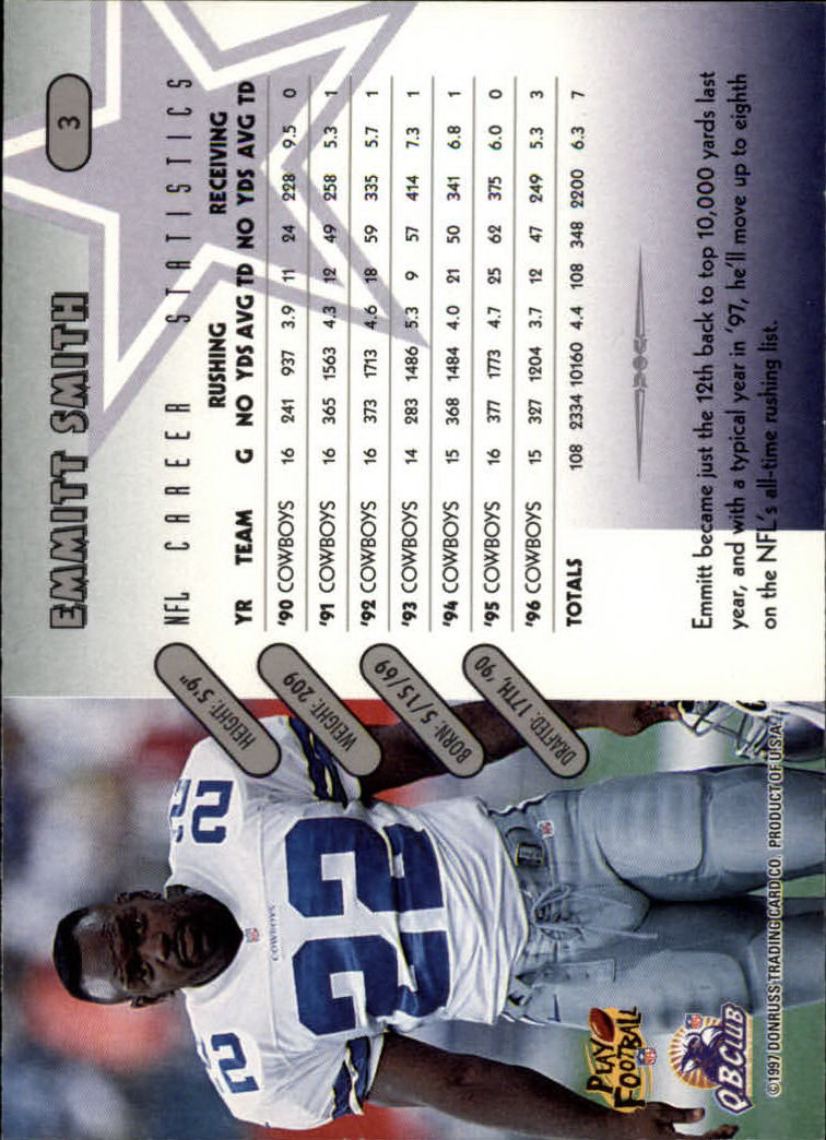 1997 Donruss Football "Main Set" Cards #1 to #230 Rookies and Veterans - Picture 7 of 445