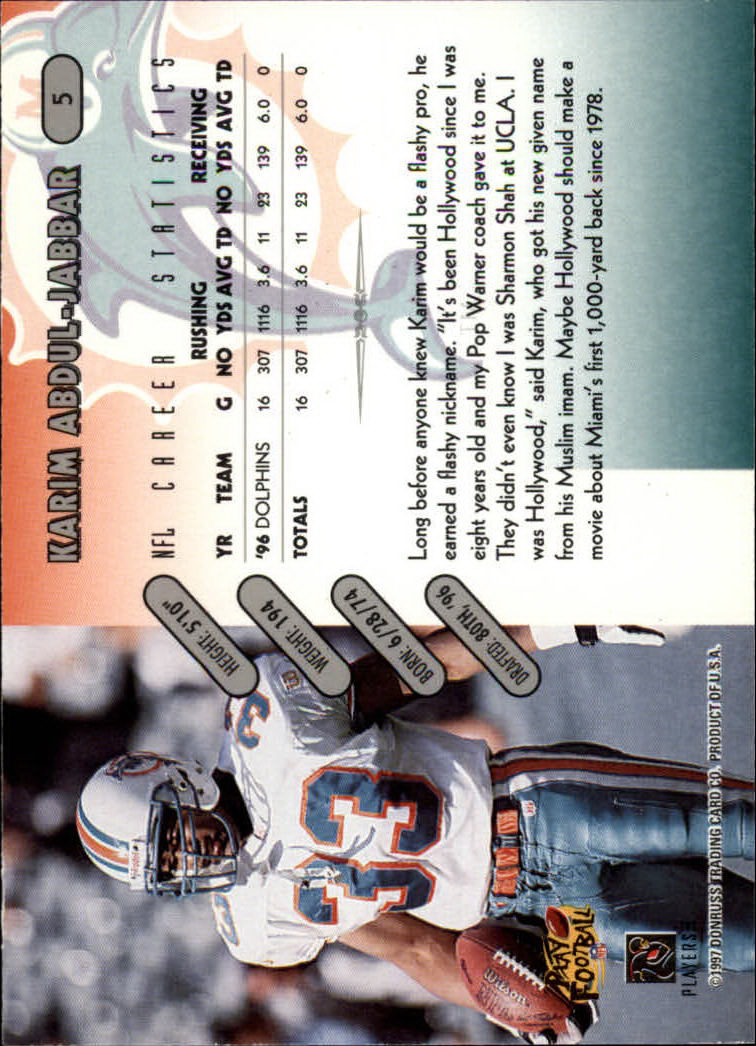 1997 Donruss Football "Main Set" Cards #1 to #230 Rookies and Veterans - Picture 11 of 445