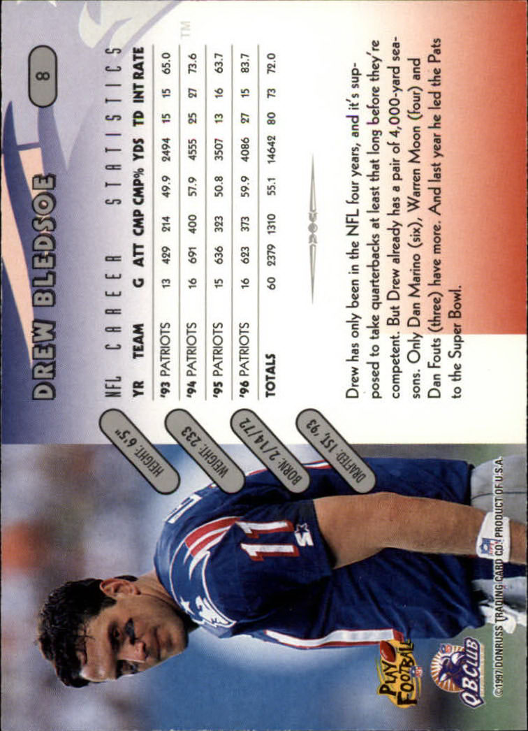 1997 Donruss Football "Main Set" Cards #1 to #230 Rookies and Veterans - Picture 17 of 445