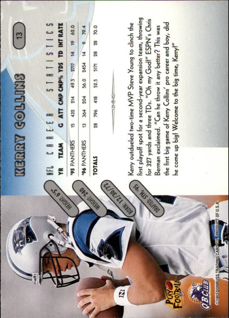 1997 Donruss Football "Main Set" Cards #1 to #230 Rookies and Veterans - Picture 27 of 445