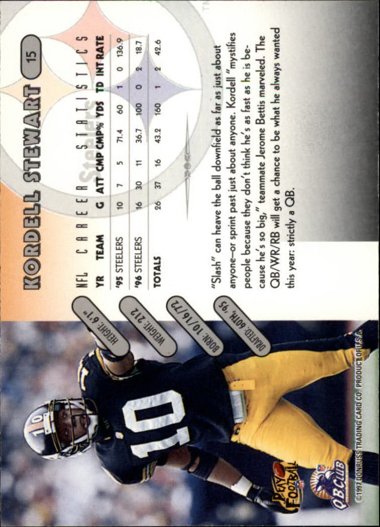 1997 Donruss Football "Main Set" Cards #1 to #230 Rookies and Veterans - Picture 29 of 445