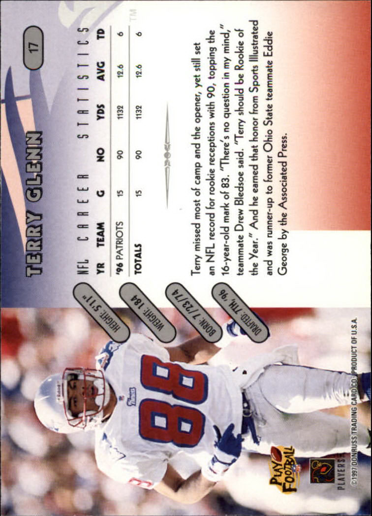 1997 Donruss Football "Main Set" Cards #1 to #230 Rookies and Veterans - Picture 33 of 445