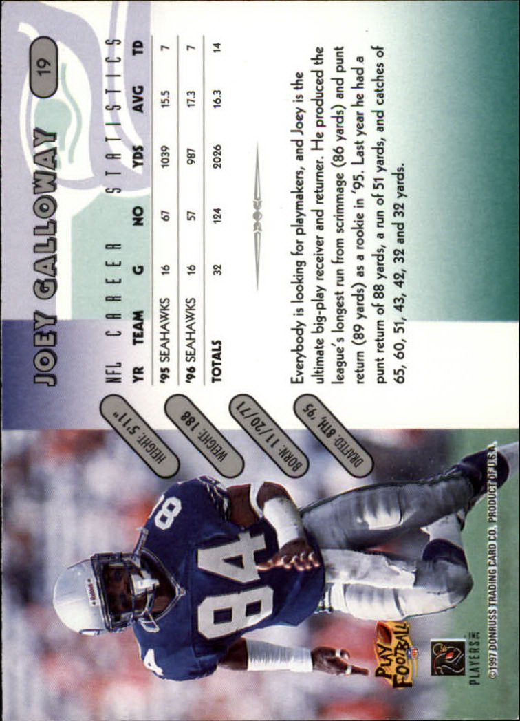 1997 Donruss Football "Main Set" Cards #1 to #230 Rookies and Veterans - Picture 37 of 445