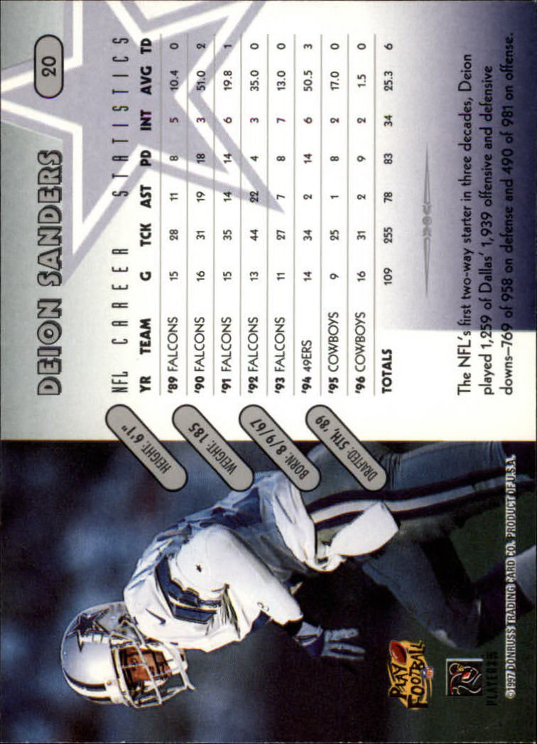1997 Donruss Football "Main Set" Cards #1 to #230 Rookies and Veterans - Picture 39 of 445