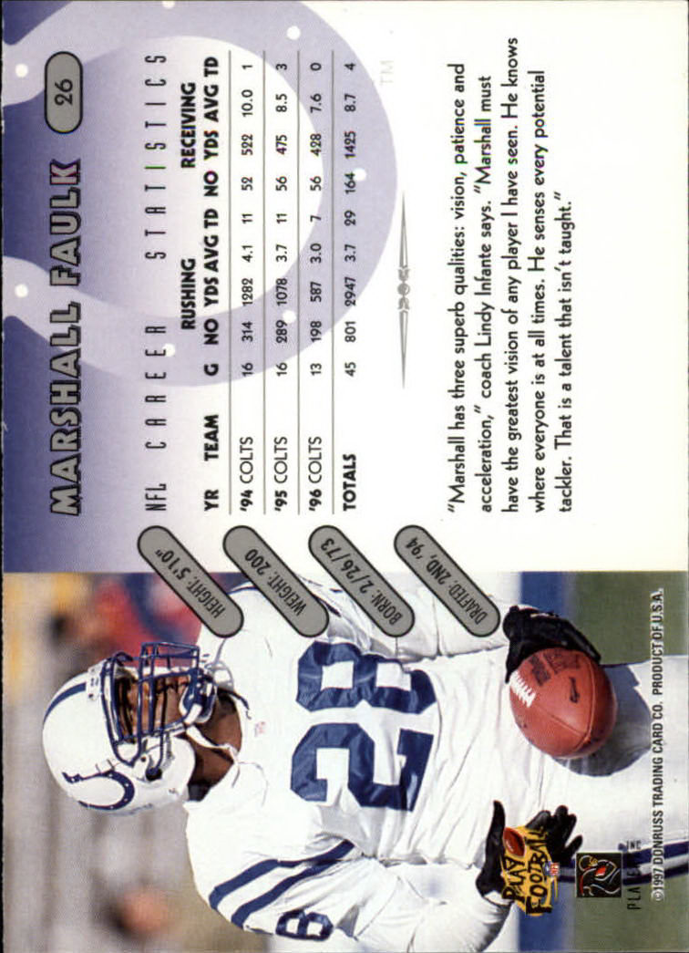 1997 Donruss Football "Main Set" Cards #1 to #230 Rookies and Veterans - Picture 51 of 445