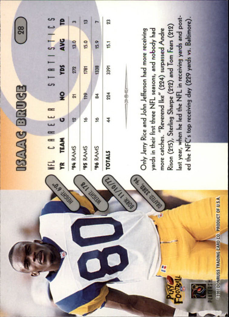 1997 Donruss Football "Main Set" Cards #1 to #230 Rookies and Veterans - Picture 55 of 445