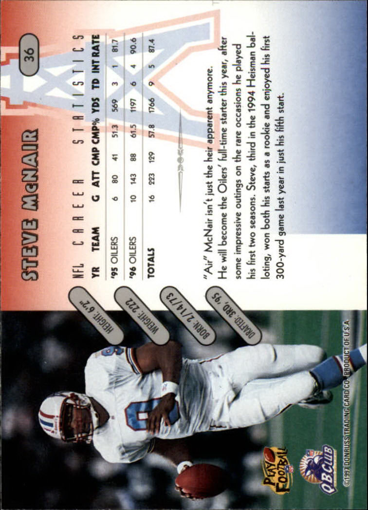 1997 Donruss Football "Main Set" Cards #1 to #230 Rookies and Veterans - Picture 69 of 445