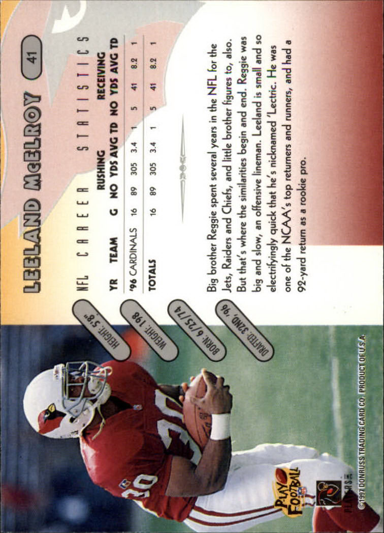 1997 Donruss Football "Main Set" Cards #1 to #230 Rookies and Veterans - Picture 79 of 445