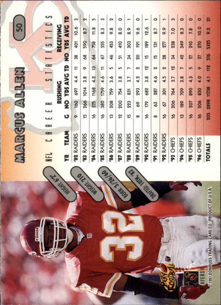 1997 Donruss Football "Main Set" Cards #1 to #230 Rookies and Veterans - Picture 95 of 445