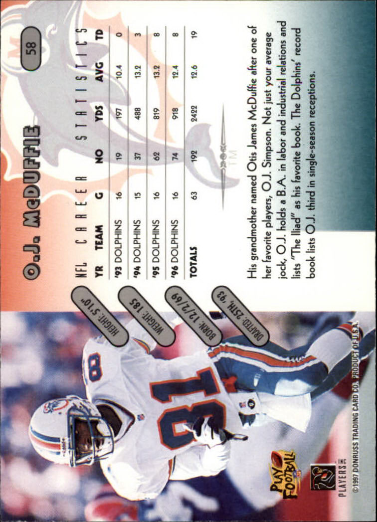 1997 Donruss Football "Main Set" Cards #1 to #230 Rookies and Veterans - Picture 111 of 445
